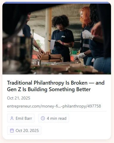 Article Bookmark Card