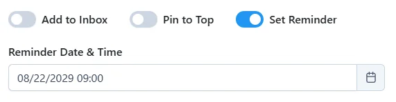Setting a link reminder