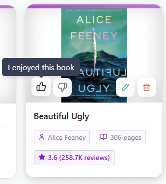 Rating a book in Linkflare with automatic metadata display