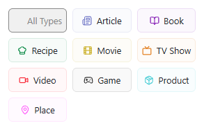 Filter by bookmark type